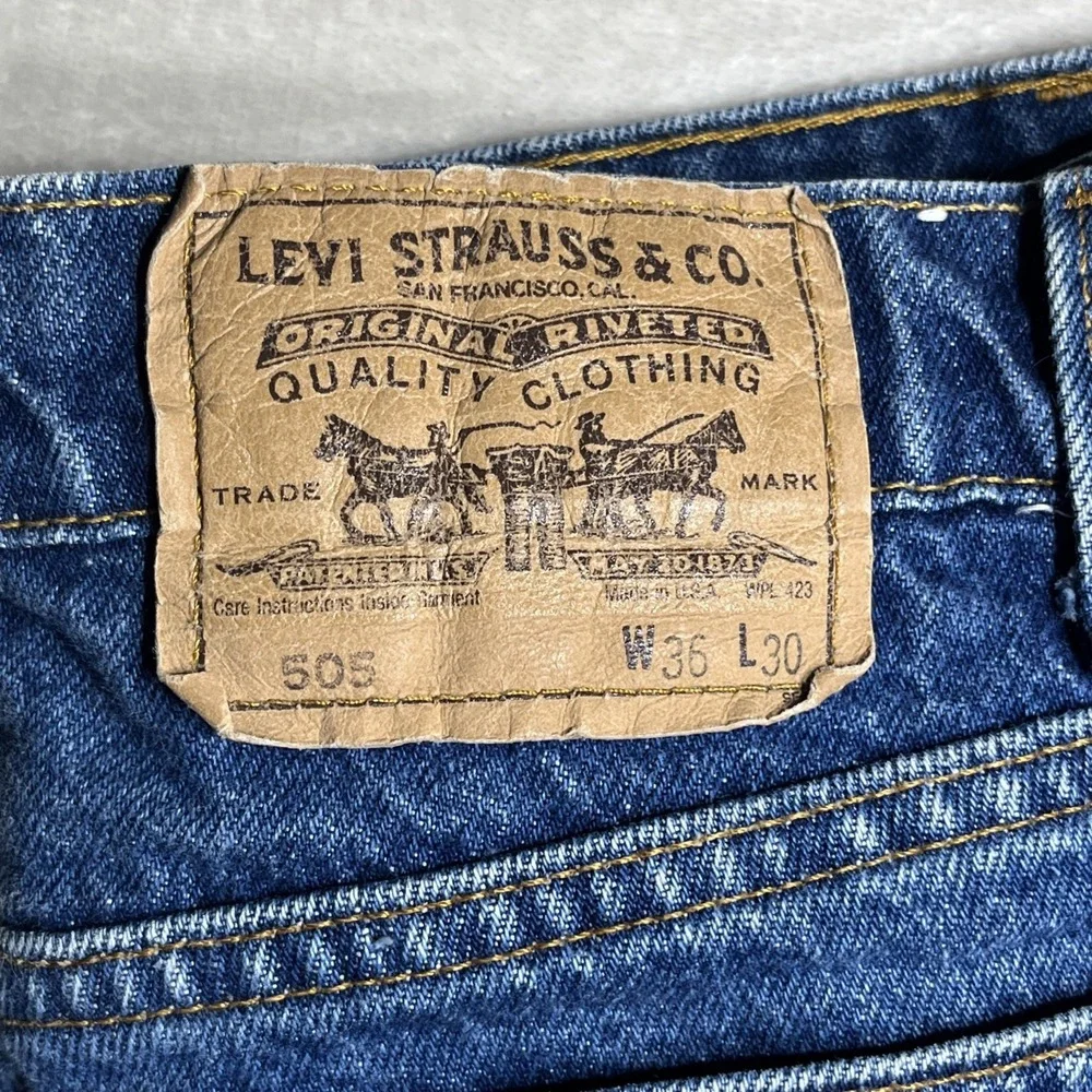 Levis 505 Jeans Mens 36x30 (35x29) VTG Regular Fit Straight Orange Tab 90s USA